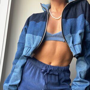 Frankie B Chloe Denim Track Jacket